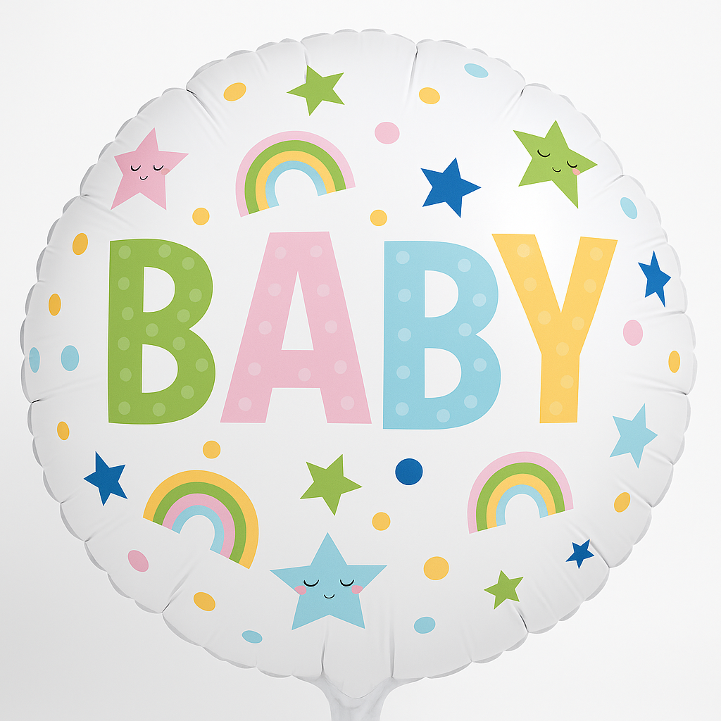 Colorful Foil Baby Mylar Balloon - 18in