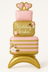 Elegant Wedding Wishes Balloon Cake Decoration