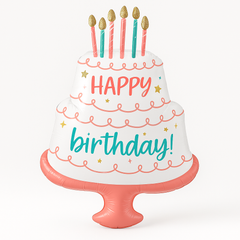 Happy Birthday Cake Day Metallic Balloon