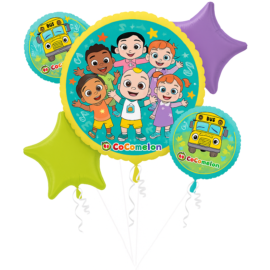 CoComelon Foil Balloon Bouquet - 5 Piece Set