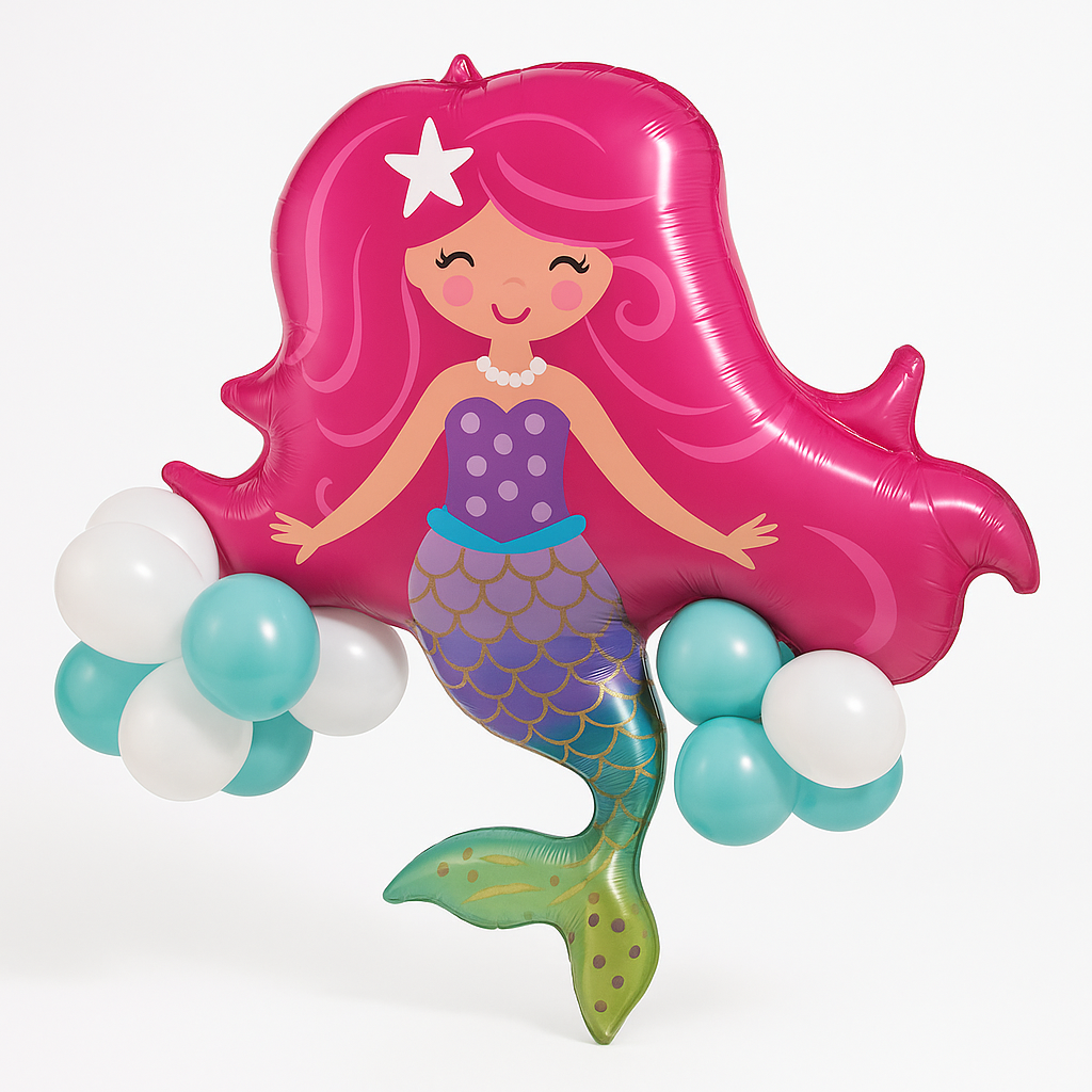 Enchanting Mermaid Shaped Foil Balloon Kit