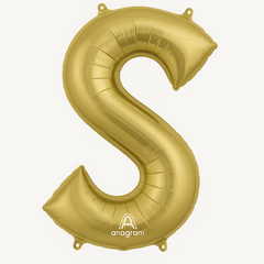 Gold Foil Super Shape Letter S Balloon