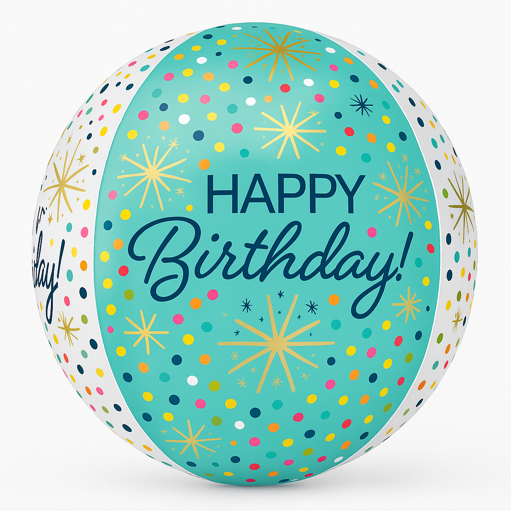 Confetti Sprinkles Happy Birthday Orbz Balloon