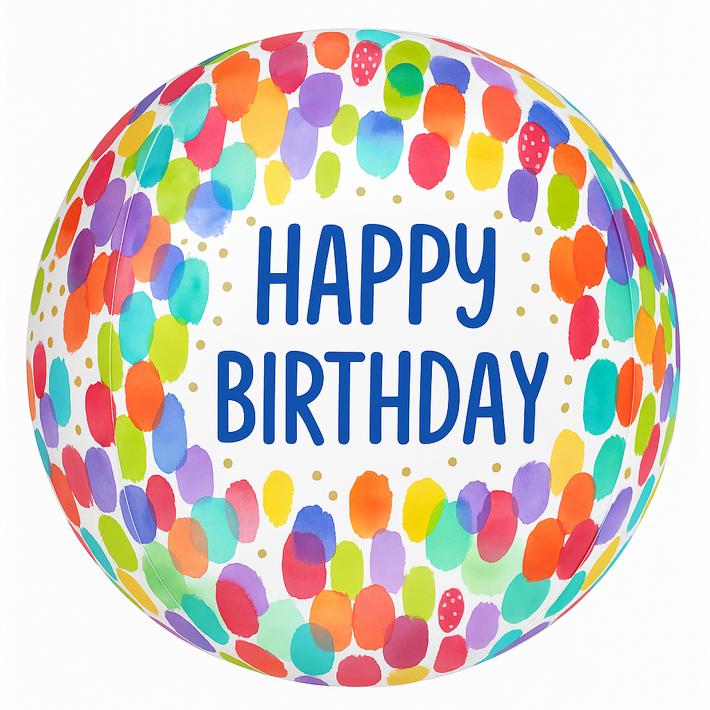 Vibrant Painterly Dots Birthday Orbz Balloon