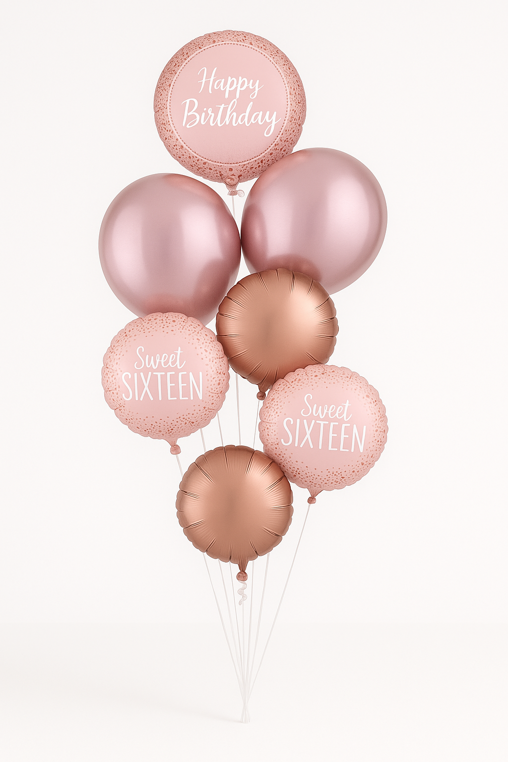 Sweet Sixteen Blush Foil Balloon Bouquet