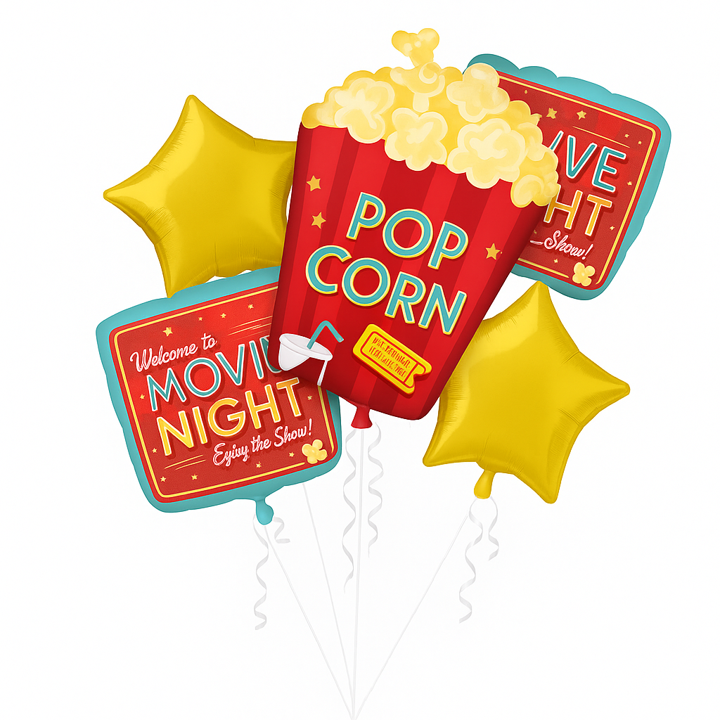 Movie Night Foil Balloon Bouquet