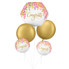 Romantic Floral Congrats Foil Balloon Bouquet