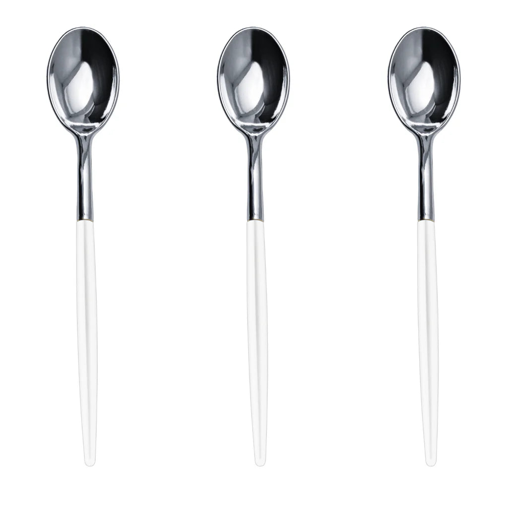 Trendables Spoons White/Silver | 20 Count