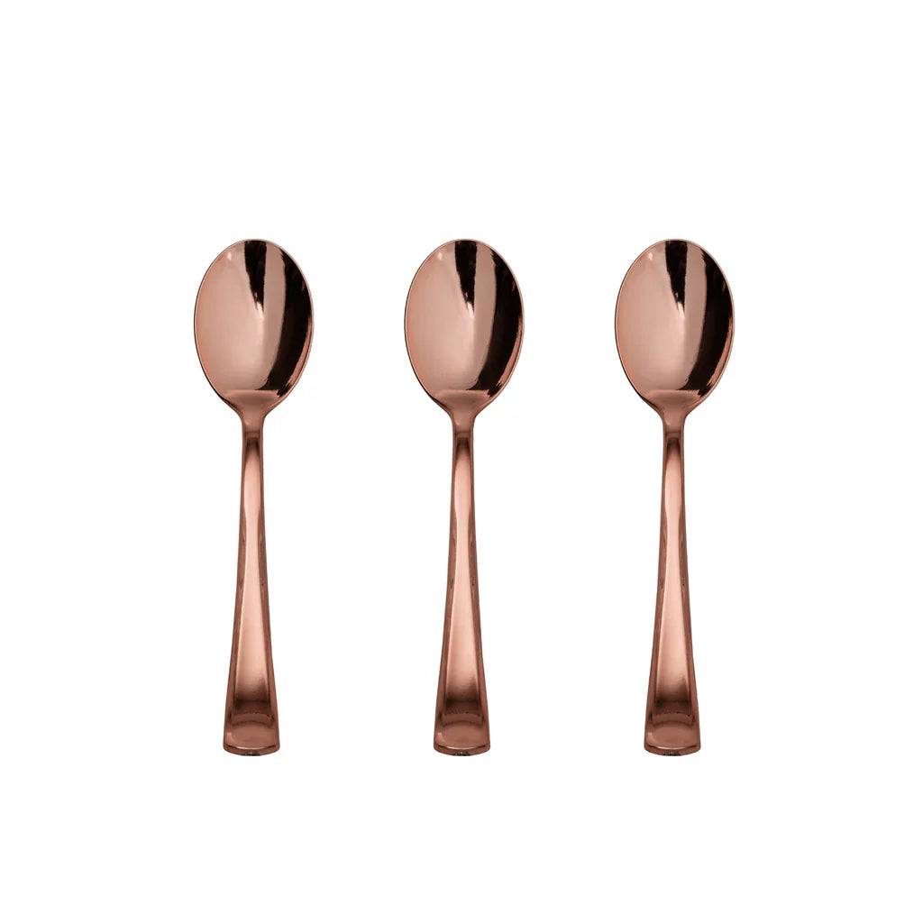 Exquisite Rose Gold Plastic Tea Spoons | 480 Count