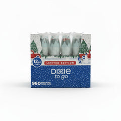 12 Oz. Dixie Winter Design Insulated Hot Cups | 960 Count