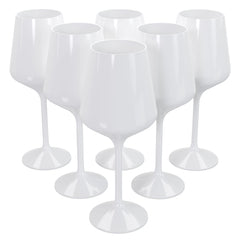 16 Oz. White Stemmed Wine Glasses | 48 Count