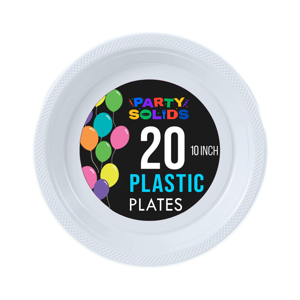 10 In. White Plastic Plates | 20 count