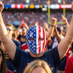 Patriotic Full Face Mask - Red, White, and Blue