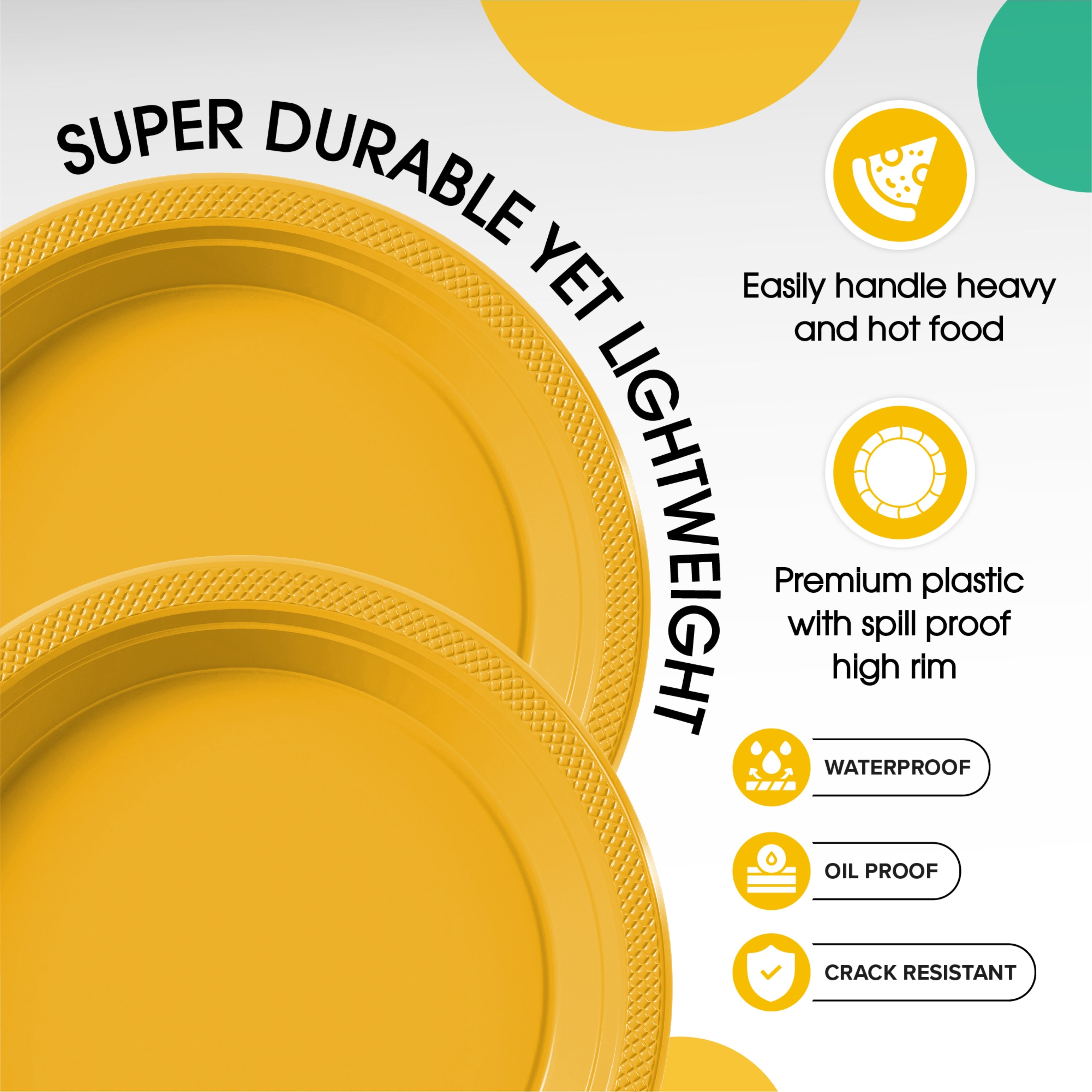 7 In. Yellow Plastic Plates | Case of 600