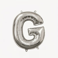 Silver Letter G Foil Balloon - Air-Filled