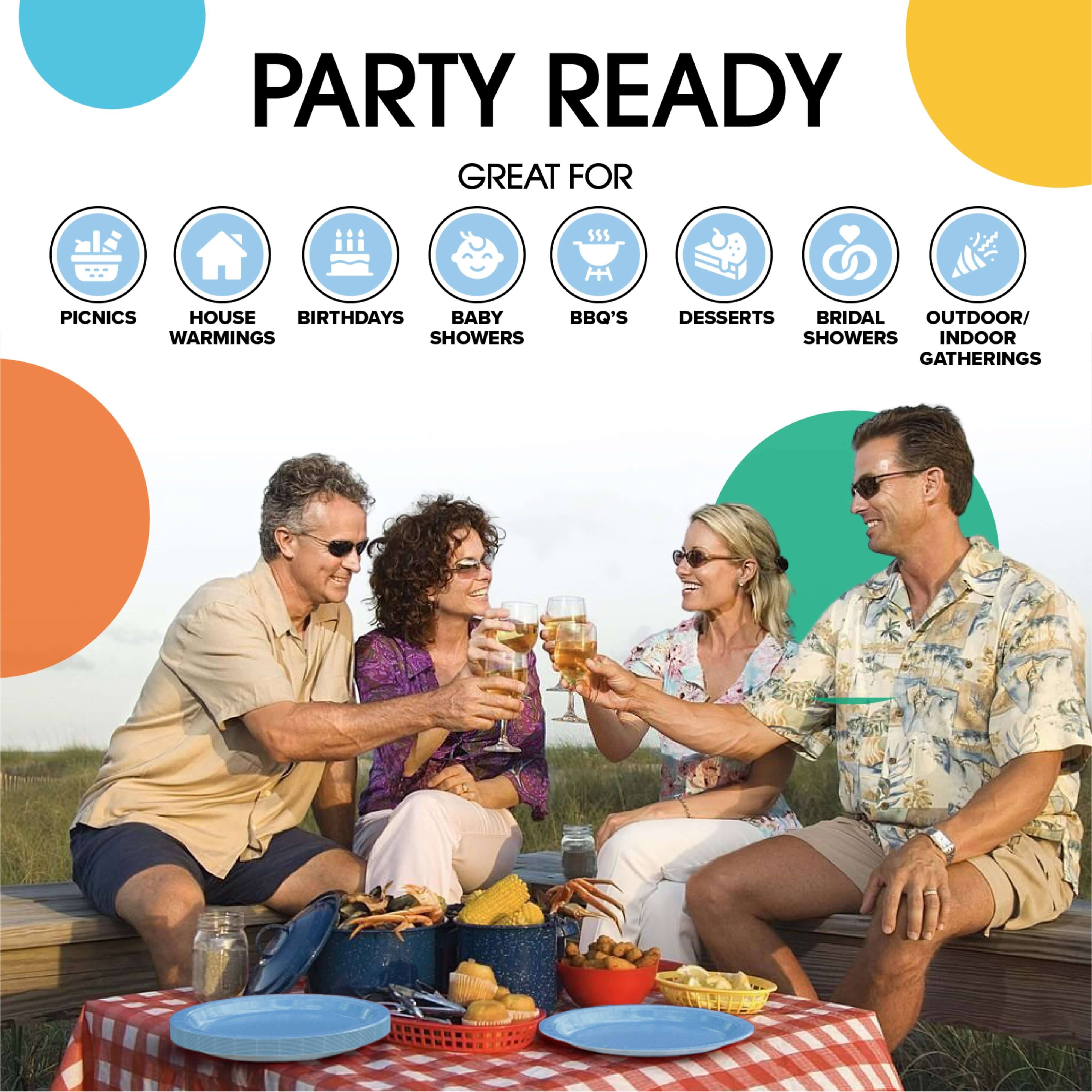 9 In. Light Blue Paper Plates - 50 Ct.