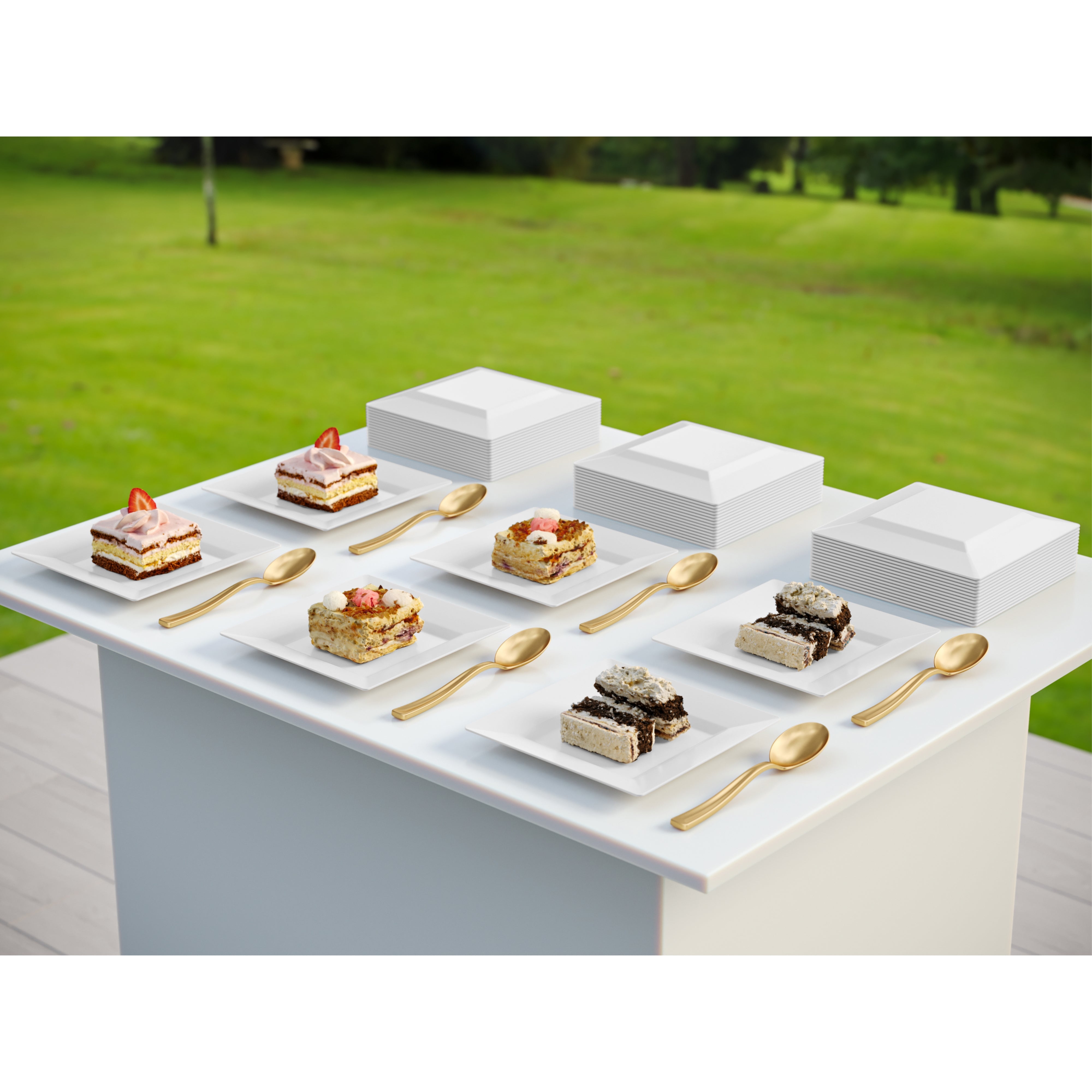 4.5 In. White Square Plates | 600 Count