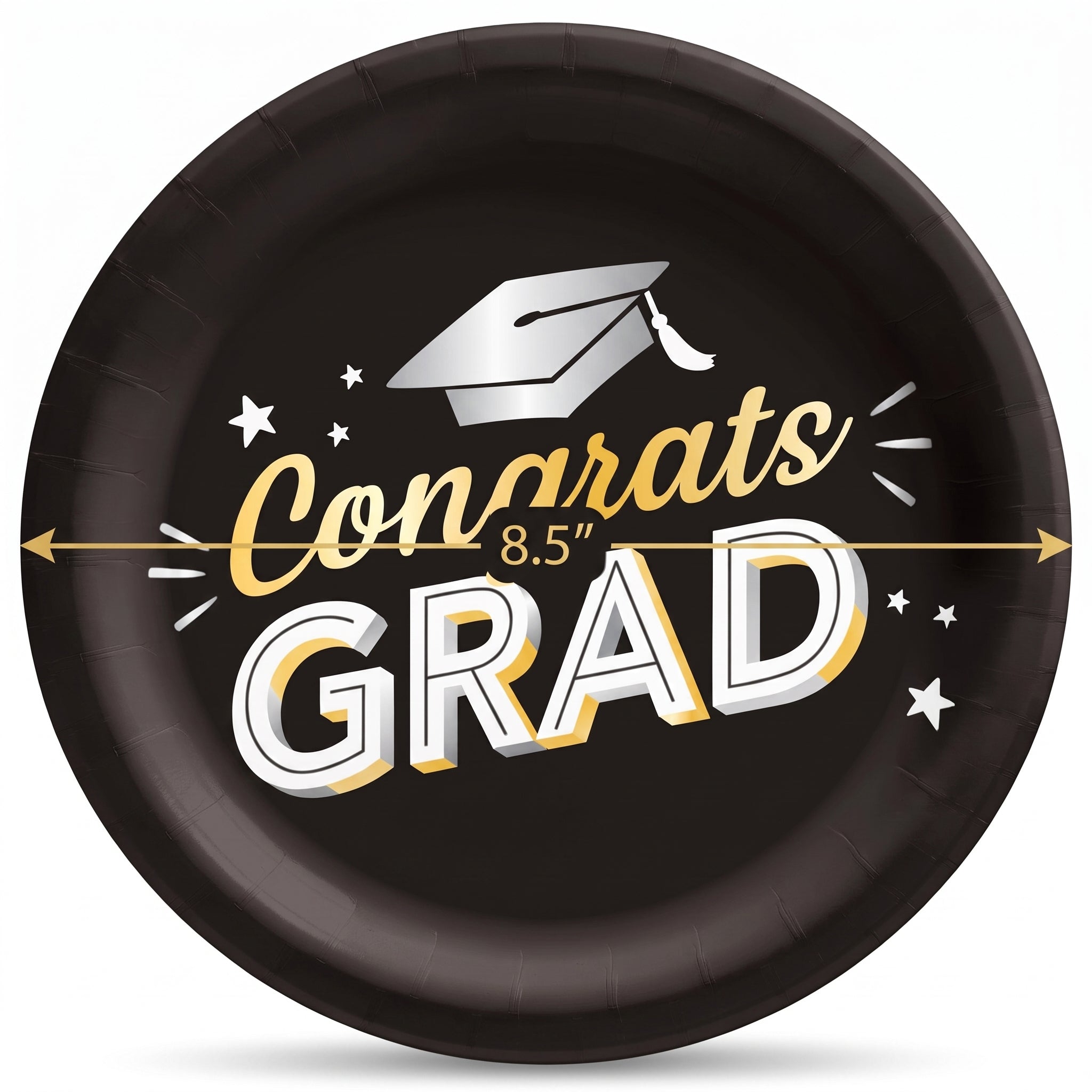 Congrats Grad 8.5" Paper Plates - Graduation Party Supplies