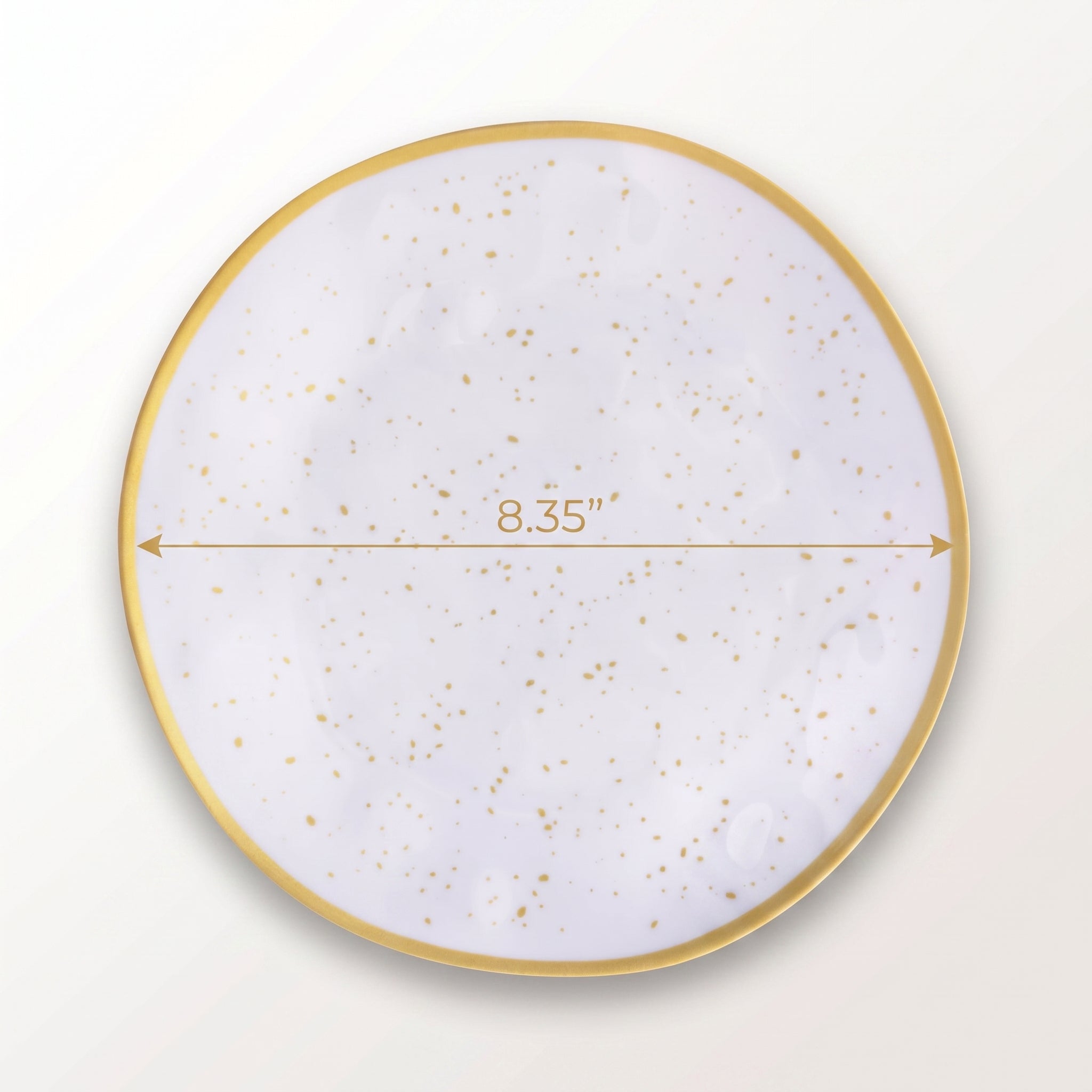 Elegant Gold-Trimmed Melamine Plate - 8.35"