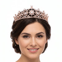 Elegant Rose Gold Gemstone Tiara for Weddings