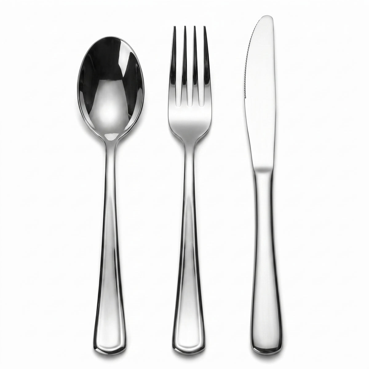 Premium Metallic Silver Cutlery Set - 80 Count
