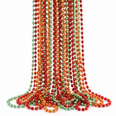 Fiesta Metallic Bead Necklaces - 30" Assorted Colors, 24-Pack