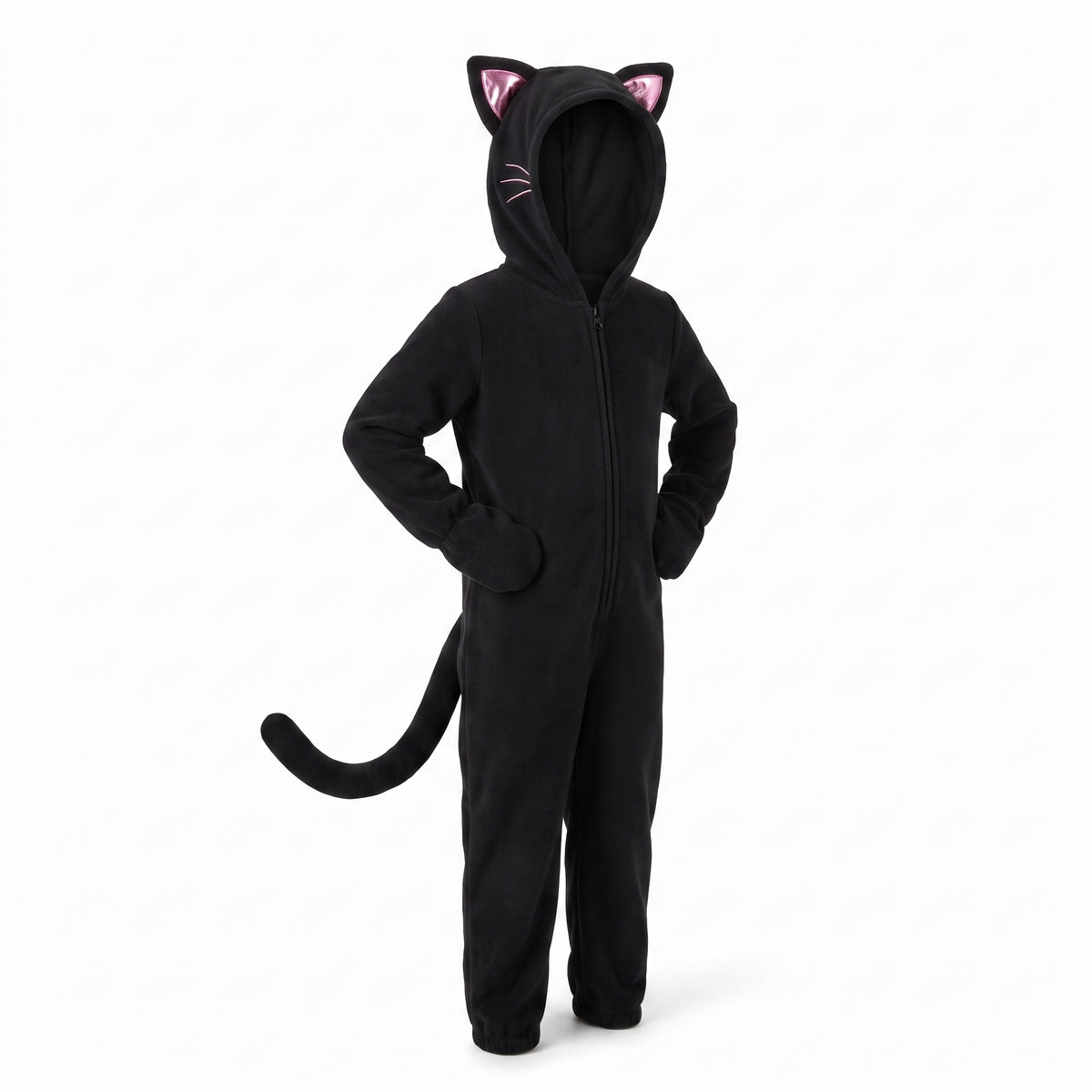 Adorable Girls' Black Cat Zipster Halloween Costume - Toddler L