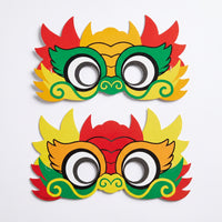 Vibrant Lunar New Year Dragon Paper Masks - 8 Pack