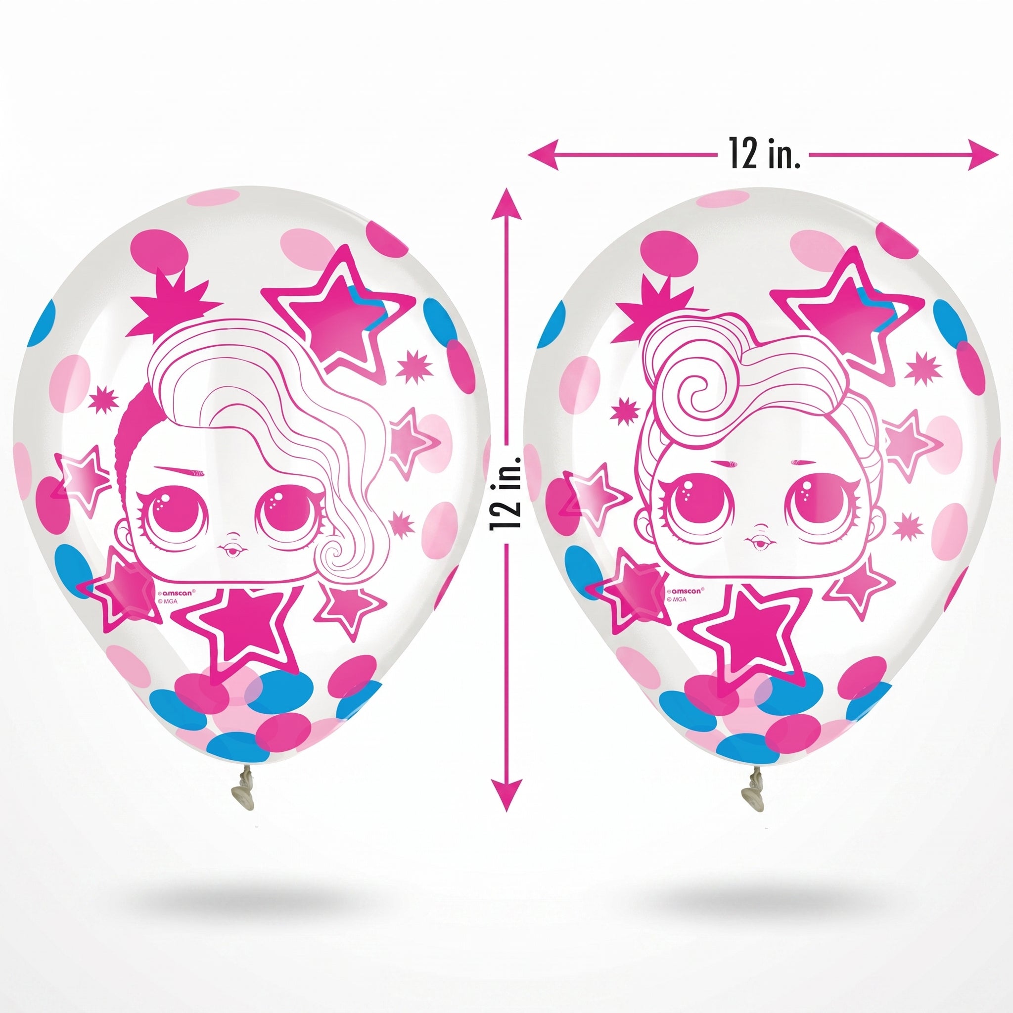 LOL Surprise! "Together 4-Eva" Confetti Latex Balloons - 12" (6 Pack)