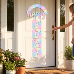 Luminous Iridescent Rainbow Birthday Door Decoration