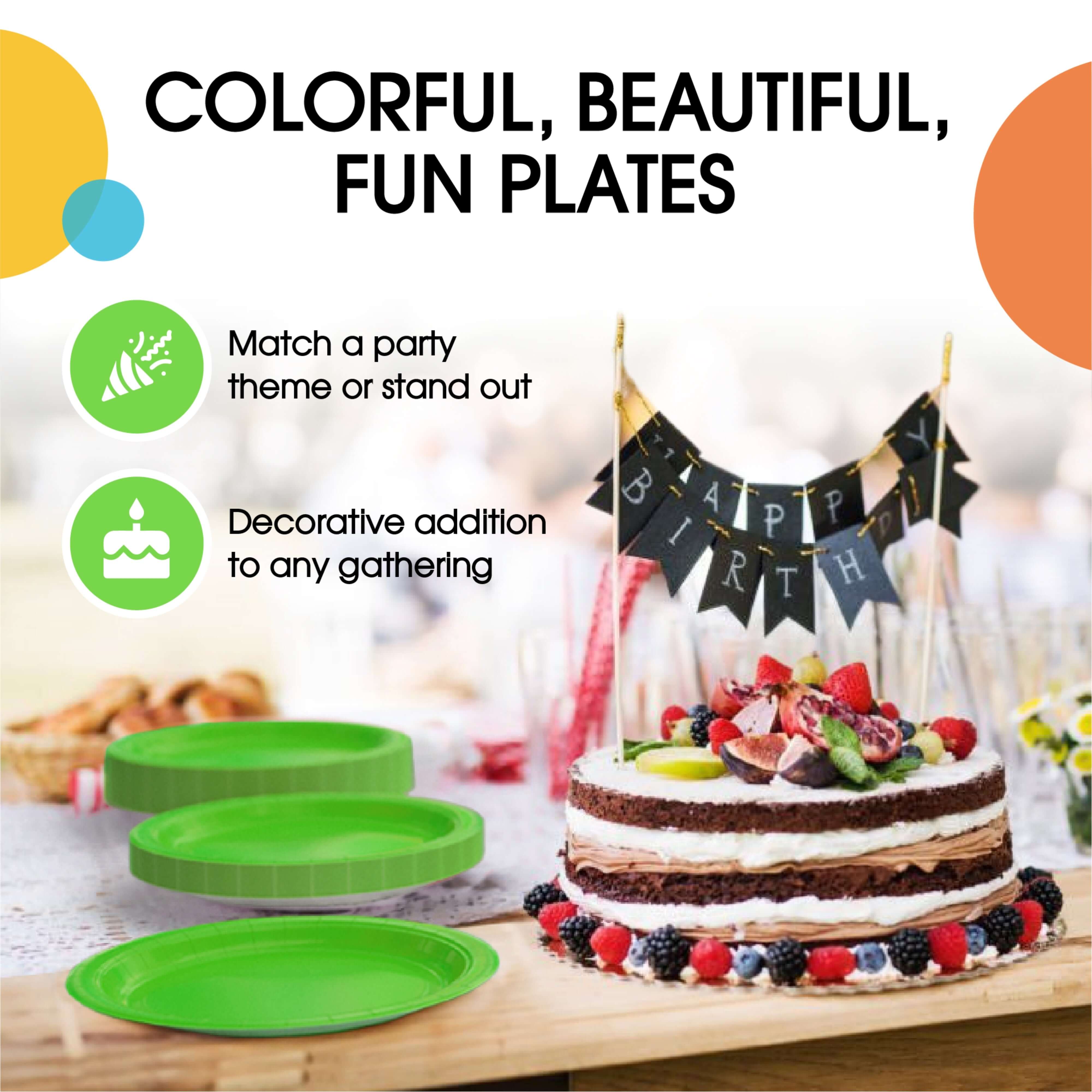 7 In. Lime Paper Plates - 50 Ct.