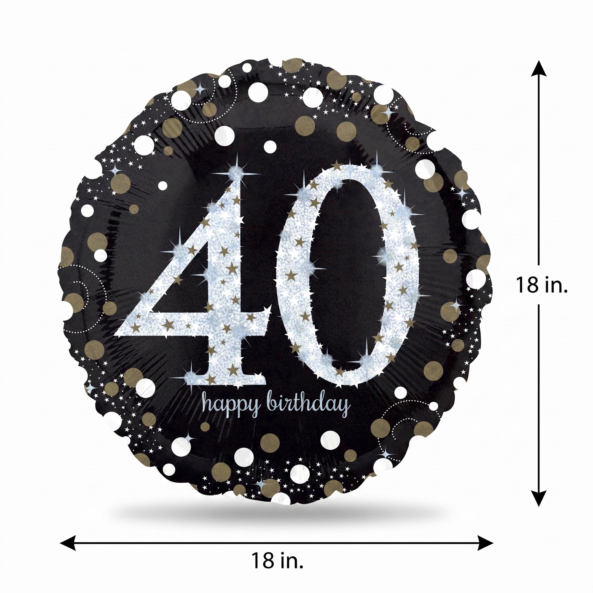 18" Sparkling 40th Birthday Foil Balloon