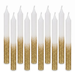 Gold Glitter Dip Birthday Candles, 3.25-Inch, 12-Pack