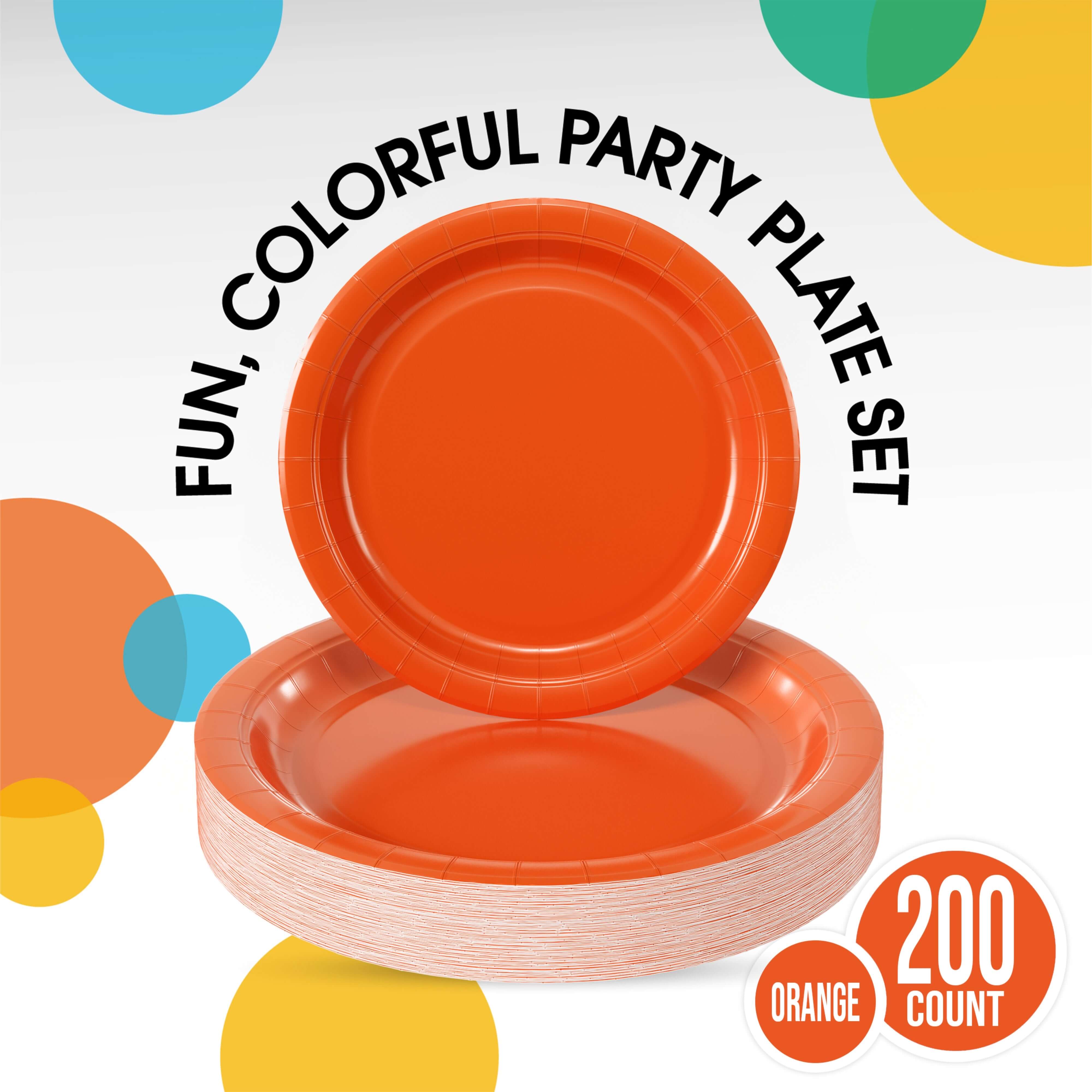 7 In. Orange Paper Plates - 50 Ct.