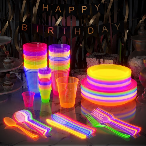 Unleashed - Heavy Duty Neon Plastic Forks - 60 Ct.