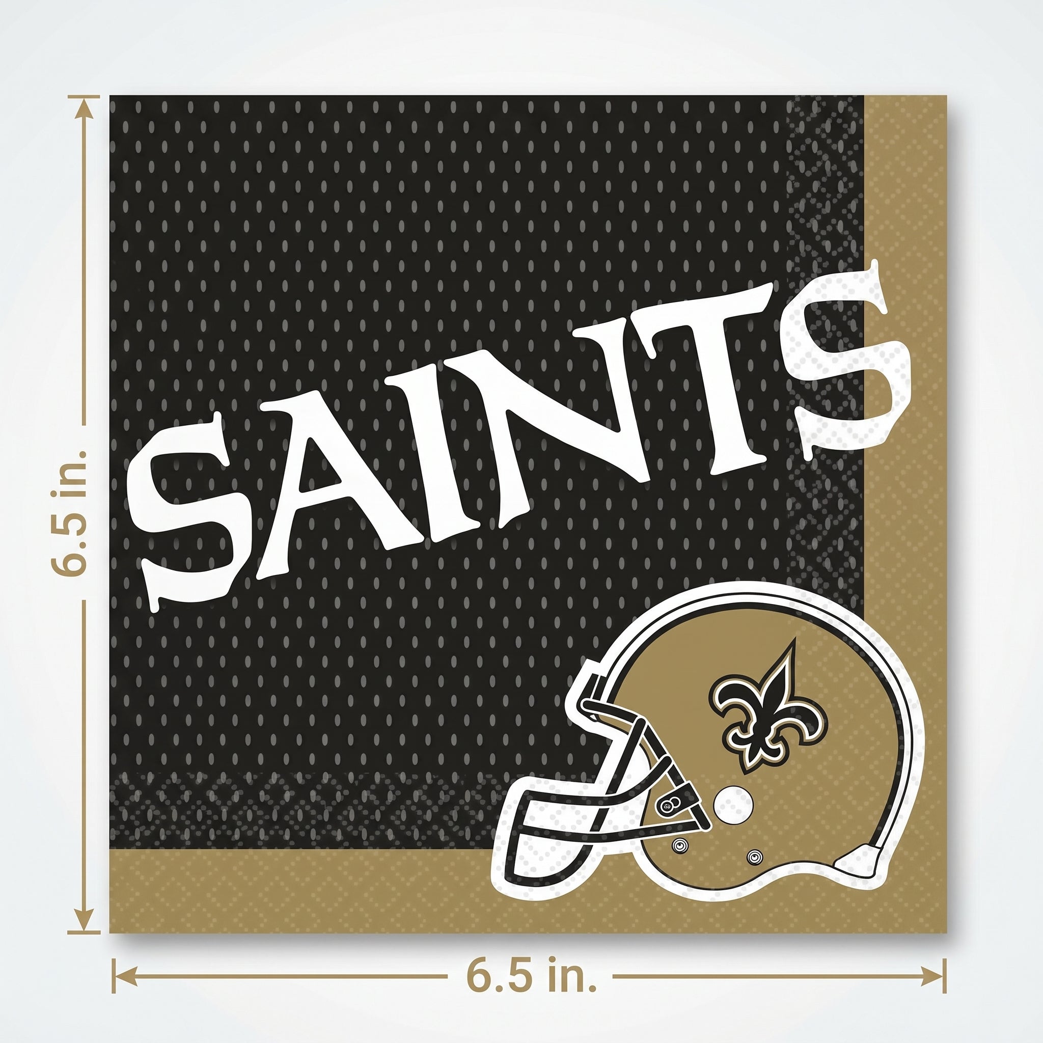 New Orleans Saints Lunch Napkins - NFL Party Supplies with Team Helmet Design, 6.5 In. X 6.5 In. Paper Napkins for Tailgates, Game Day, Birthdays