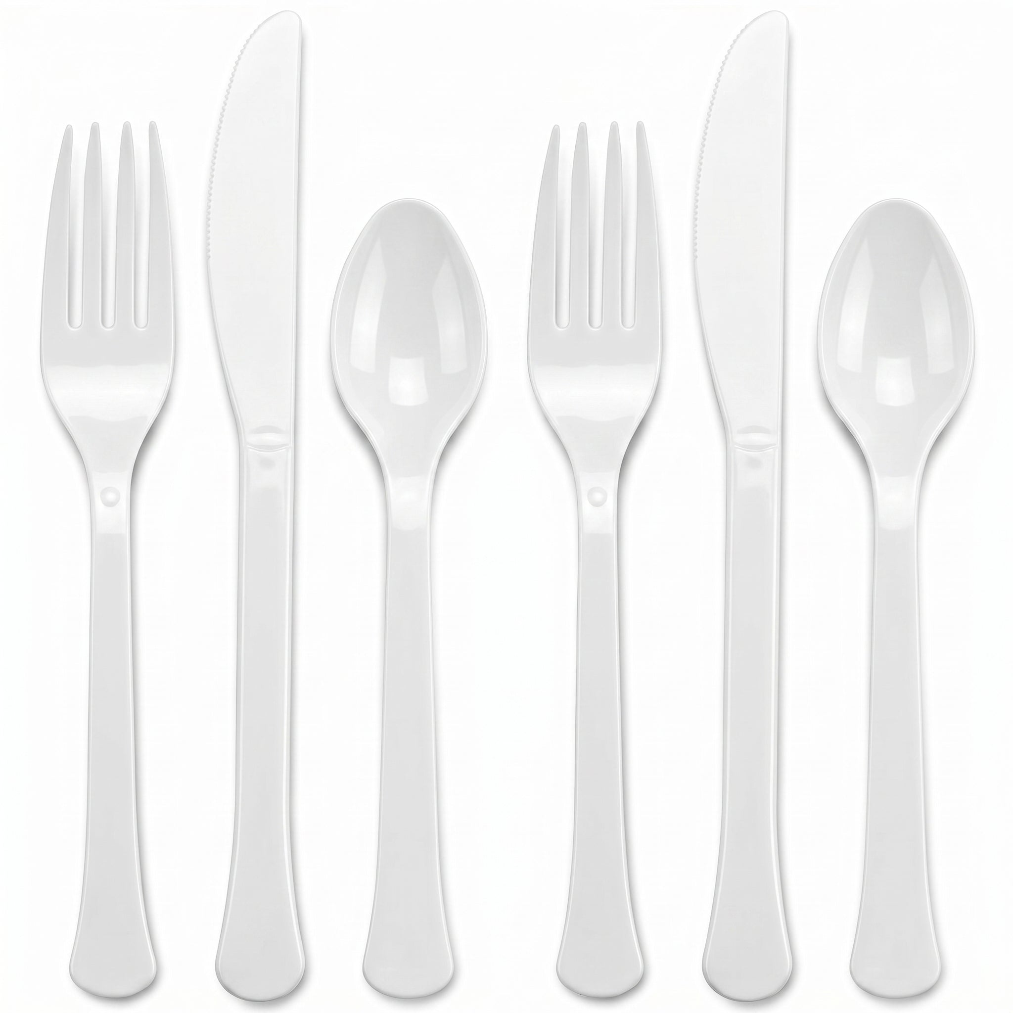 Elegant Silver Plastic Cutlery Assortment