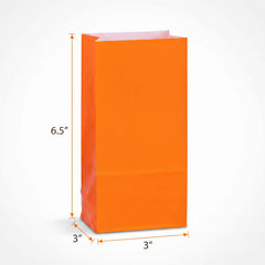 Mini Orange Glossy Paper Treat Bags - 12 Pack