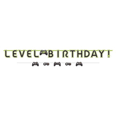 Level Up Birthday Banner Kit with Game Controller Design