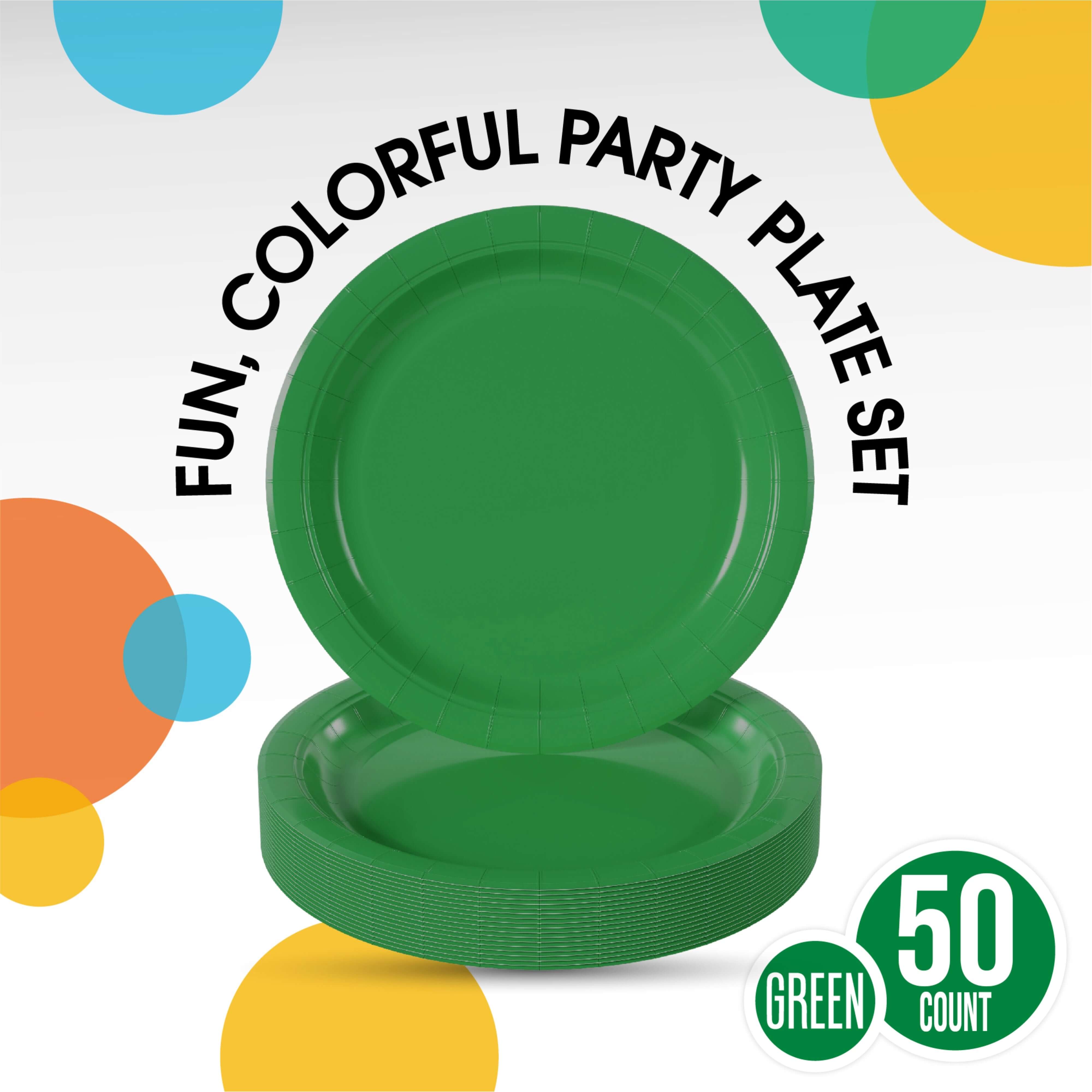 9 In. Emerald Green Paper Plates - 50 Ct.