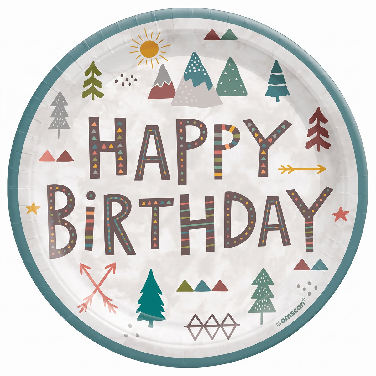 Wilderness Adventure 7" Round Birthday Paper Plates - 8 Pack