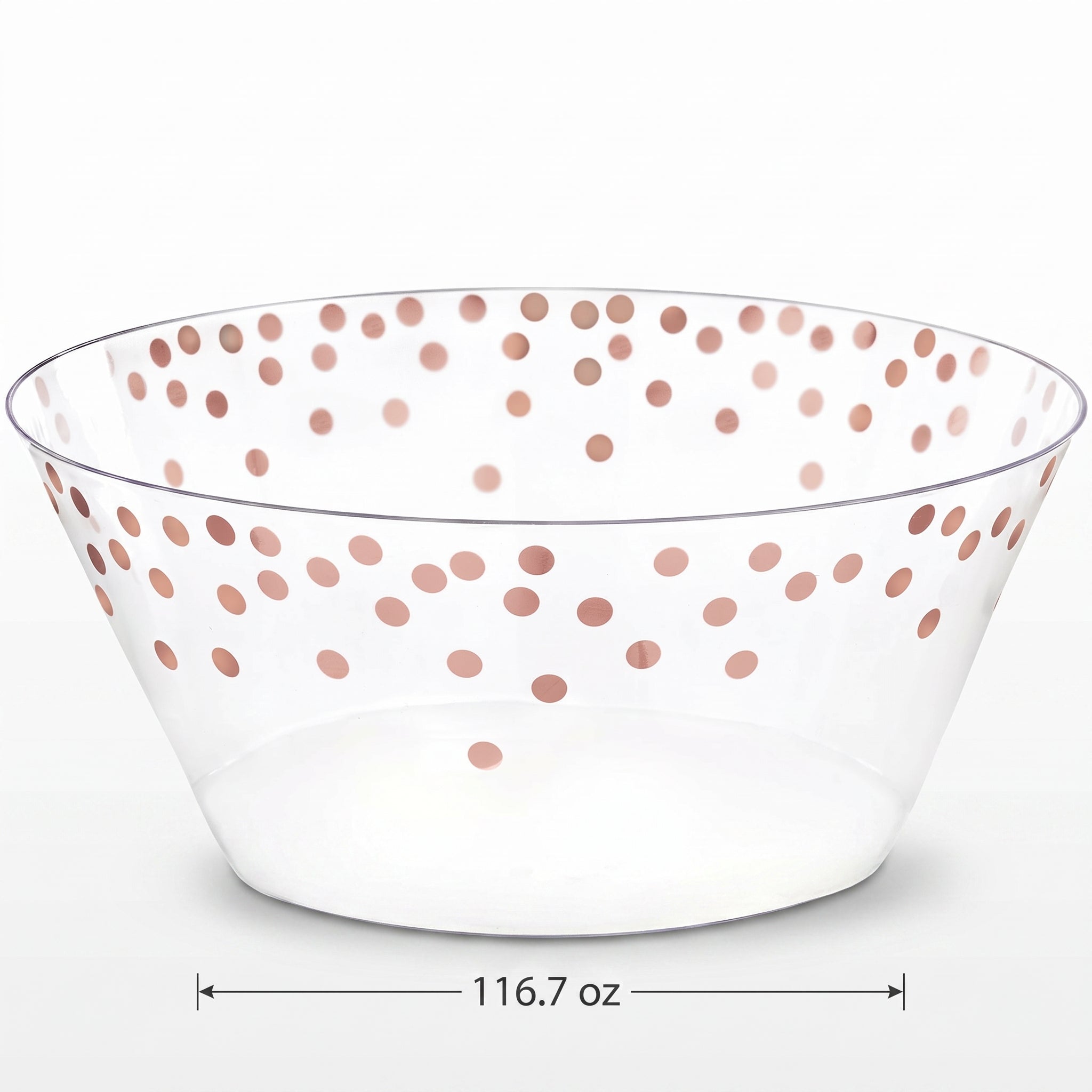 Rose Gold Polka Dot Large Plastic Serving Bowl