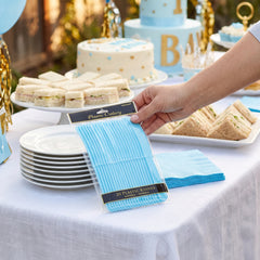 Caribbean Blue Plastic Knives - Pack of 20 - 7.5 in.