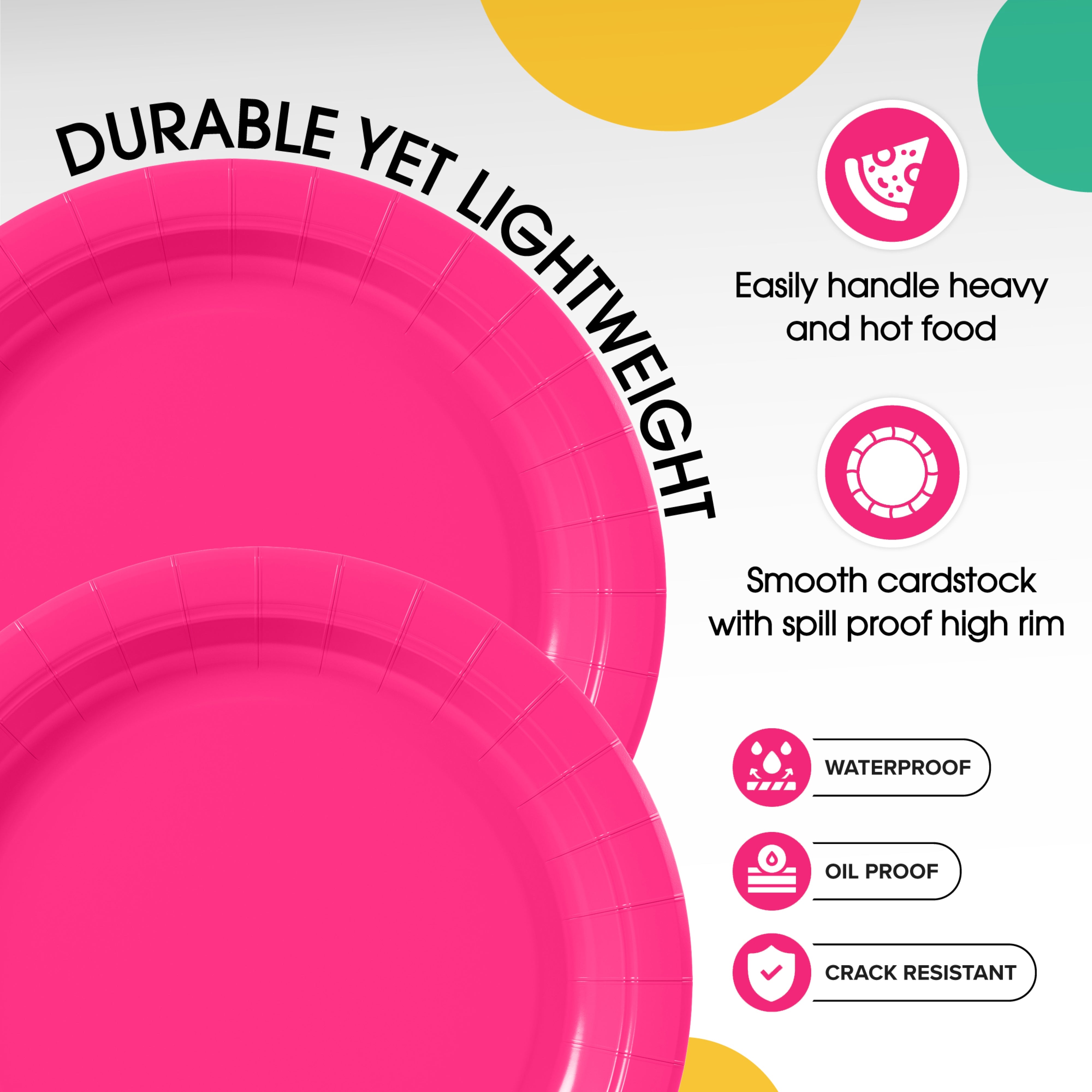 9 In. Cerise Paper Plates | Case of 1000