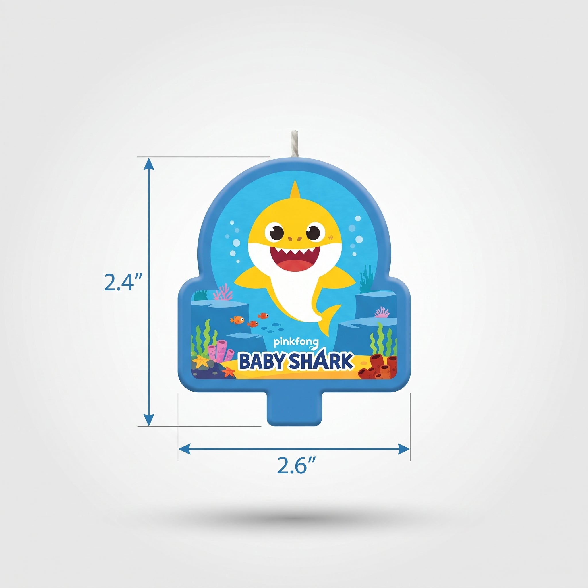 Baby Shark Molded Birthday Candle - 2.4-inch