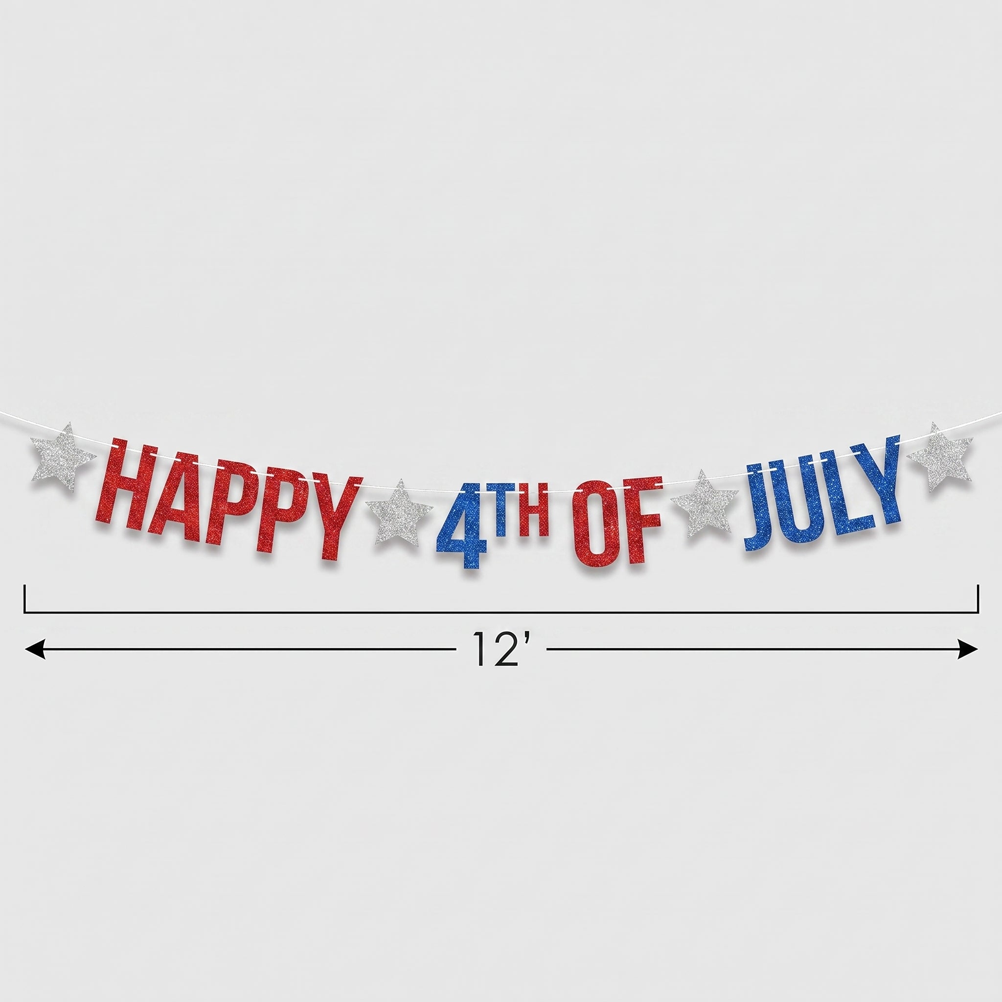 Glitter Happy 4th of July Banner