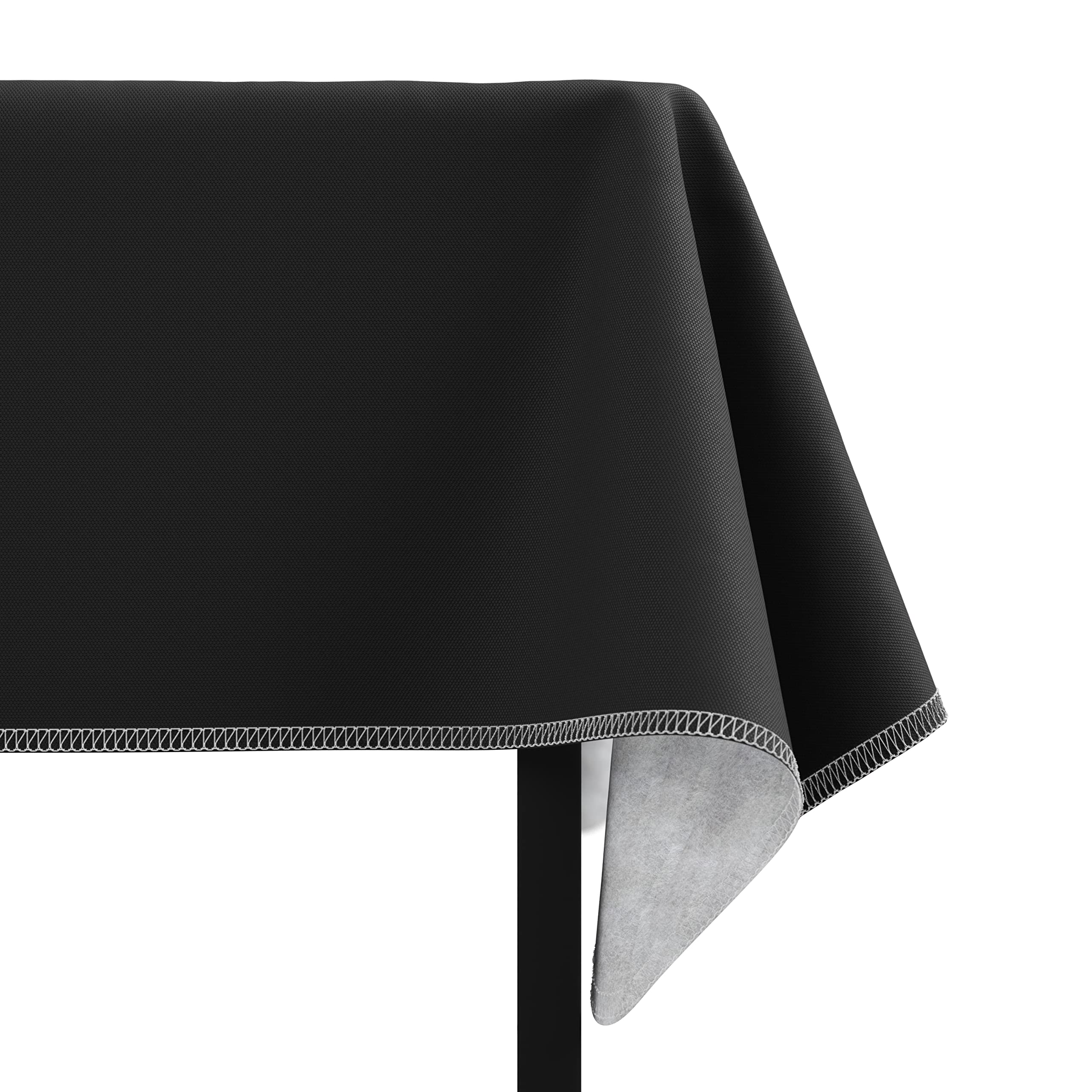 Black Flannel Backed Plastic Table Cover 70 In. Round | Case of 36
