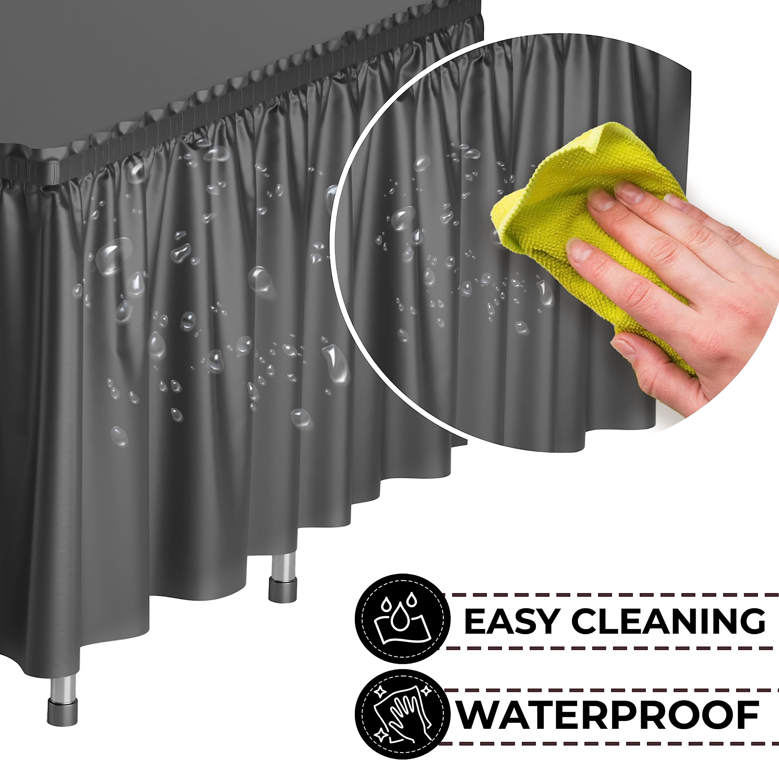 Black Plastic Table Skirt | Case of 48