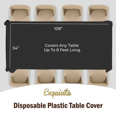 Black Plastic Table Cover | Case of 48 - 54 In. x 108 In.