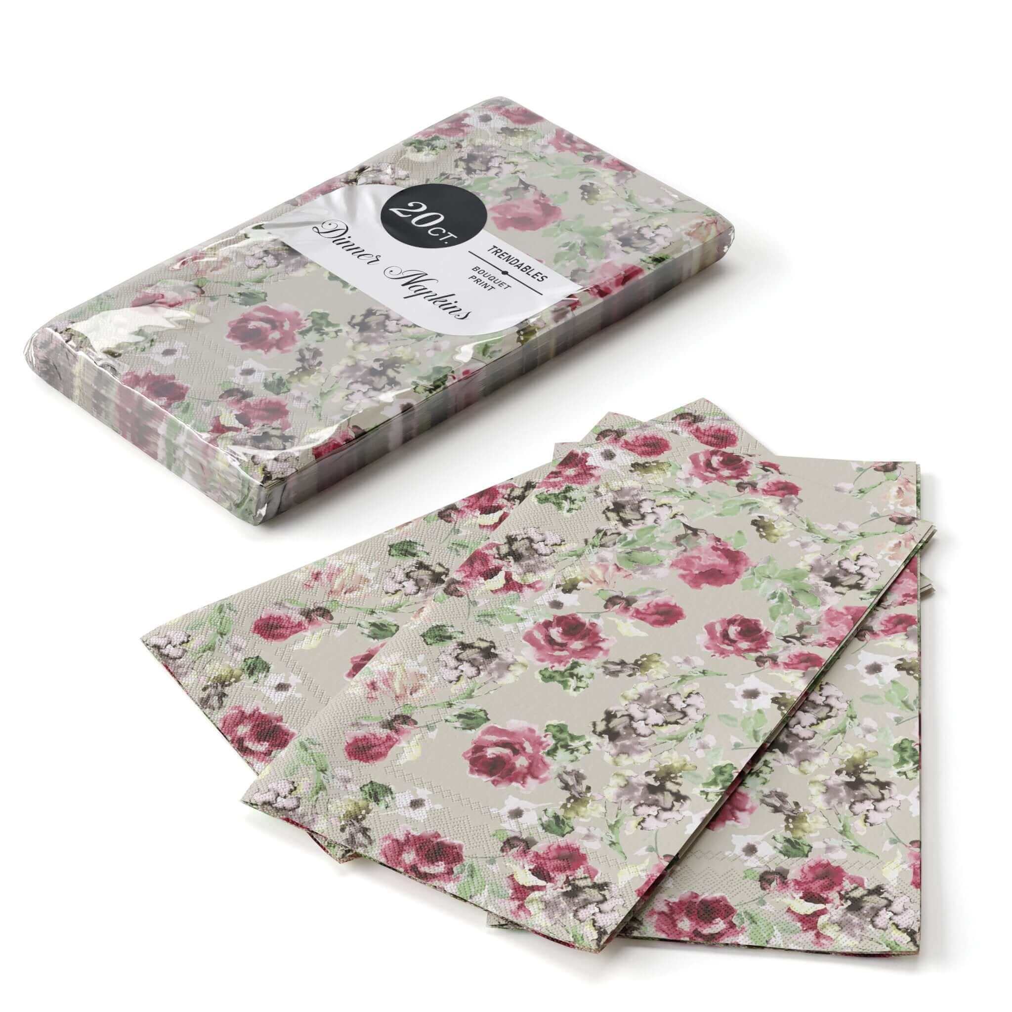 Bouquet Print Luncheon Napkins - 7.9 In. X 4.3 In. | 720 Count